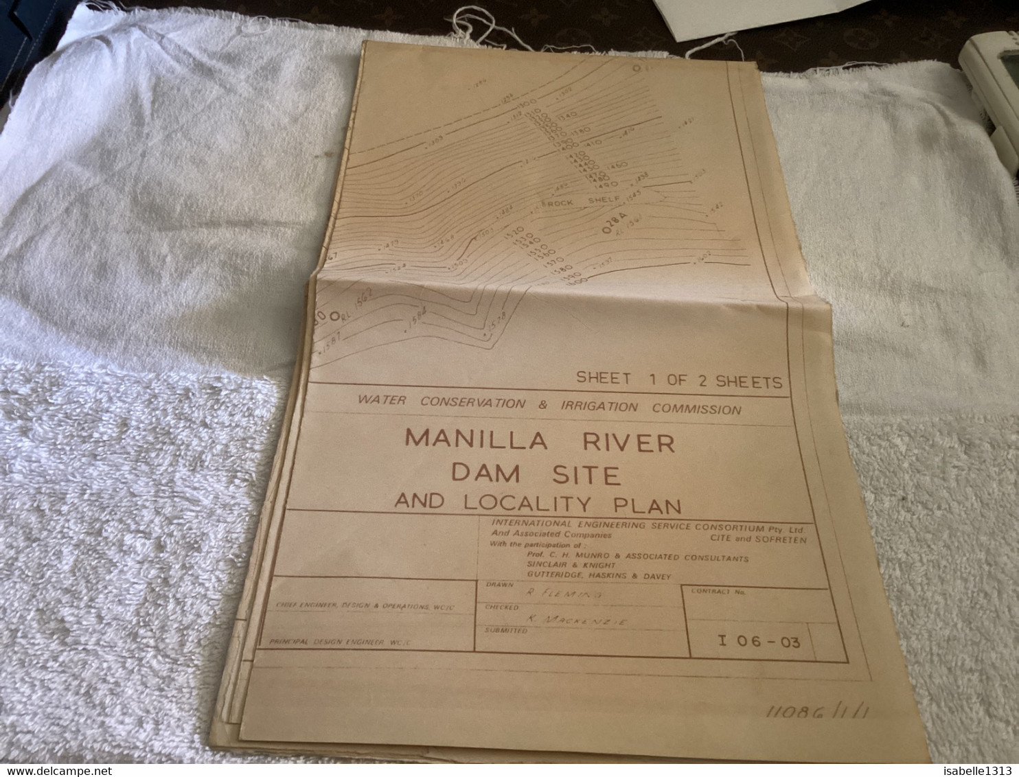 WATER CONSERVATION & IRRIGATION COMMISSION MANILLA RIVER UPSTREAM SITE FILL TYPE DAM. LAYOUT AND CROSS SECTIONS - Publieke Werken