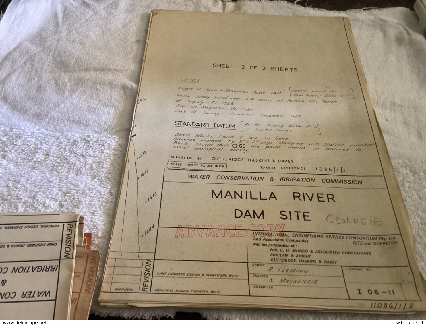 WATER CONSERVATION & IRRIGATION COMMISSION MANILLA RIVER UPSTREAM SITE FILL TYPE DAM. LAYOUT AND CROSS SECTIONS - Travaux Publics