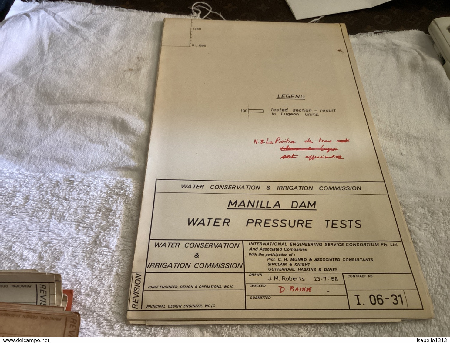 WATER CONSERVATION & IRRIGATION COMMISSION MANILLA RIVER UPSTREAM SITE FILL TYPE DAM. LAYOUT AND CROSS SECTIONS - Travaux Publics