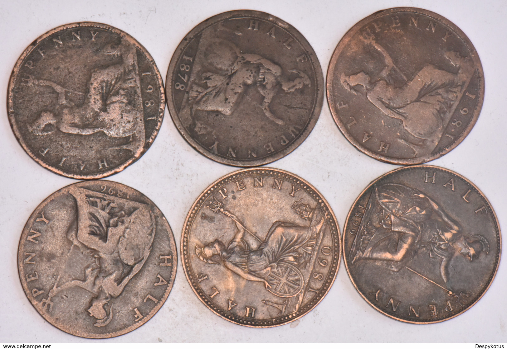 Grande-Bretagne - Lot De 6 Half Penny Reine Victoria - 1860-1899 - 05-079L3 - D. 1 Penny