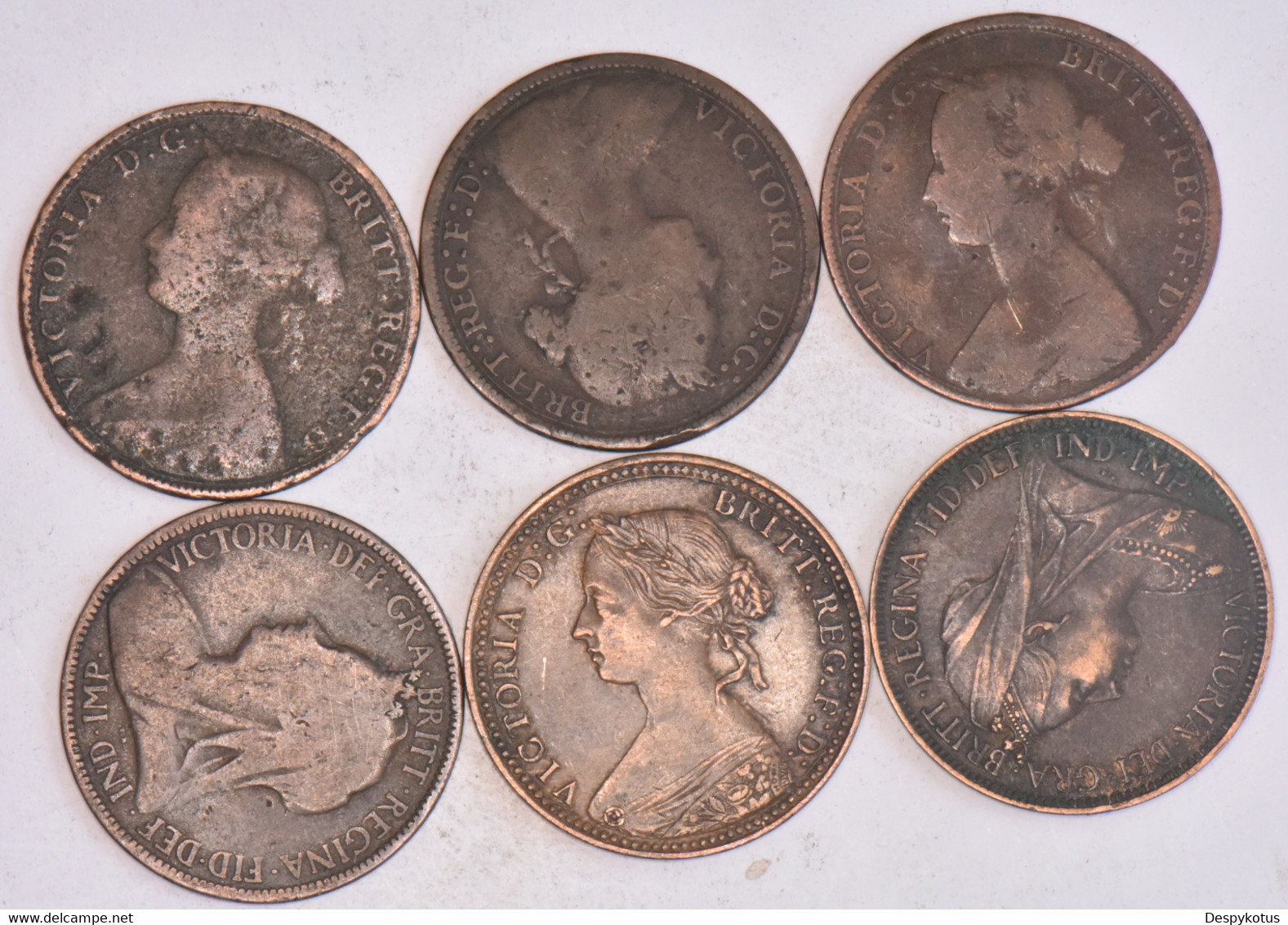 Grande-Bretagne - Lot De 6 Half Penny Reine Victoria - 1860-1899 - 05-079L3 - D. 1 Penny