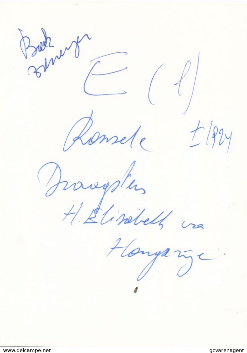 RONSELE  DRAAGSTERS H.ELISABETH VAN HONGARIJE    FOTO VAN OUDE CLICHE   10 X 7 CM          2 SCANS - Assenede
