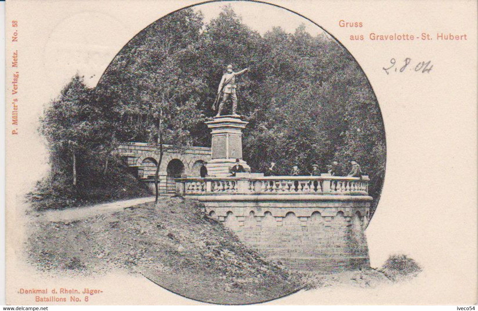 1904  Saint Hubert Gravelotte  " Denkmal D. Rhein Jäger Bataillon No 6 " - Metz Campagne