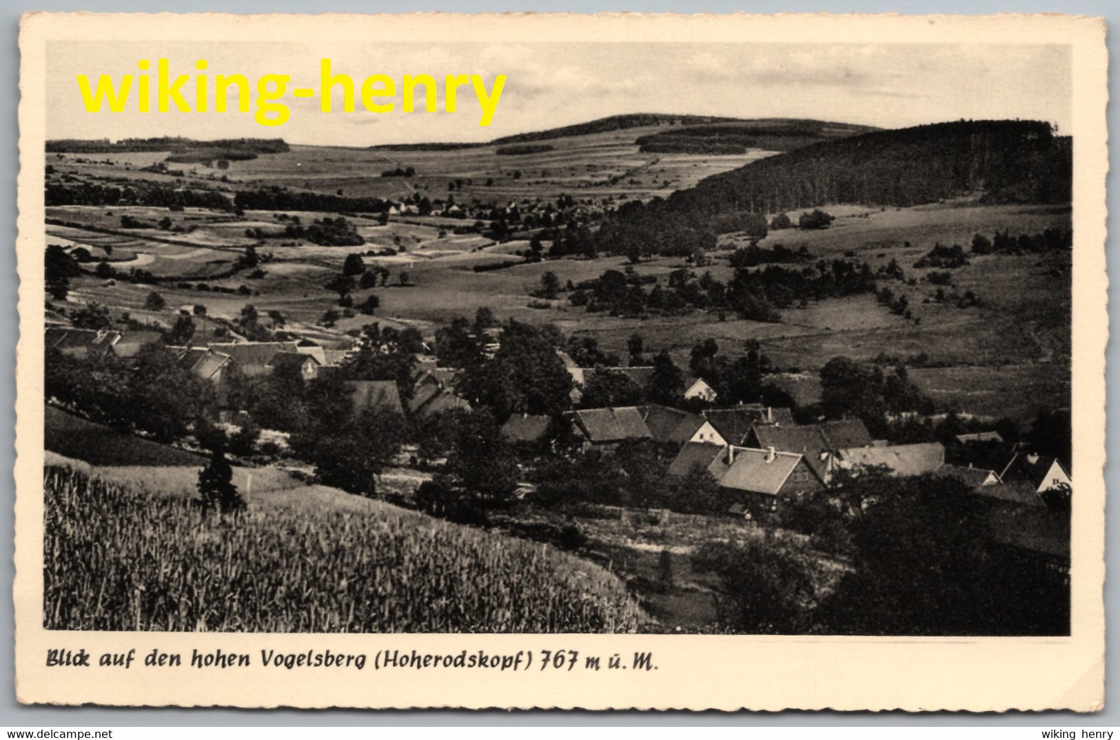 Schotten - S/w Blick Auf Den Hohen Vogelsberg 1   Mit Stempel Berggasthof Hoherodskopf - Vogelsbergkreis