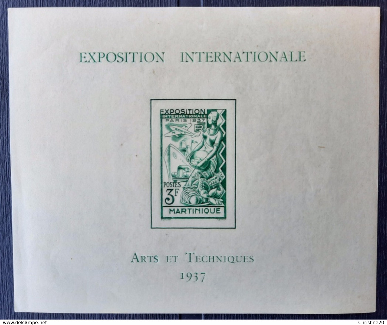 Martinique 1937 BF1 ** TB  Cote 18€ - Blocks & Sheetlets