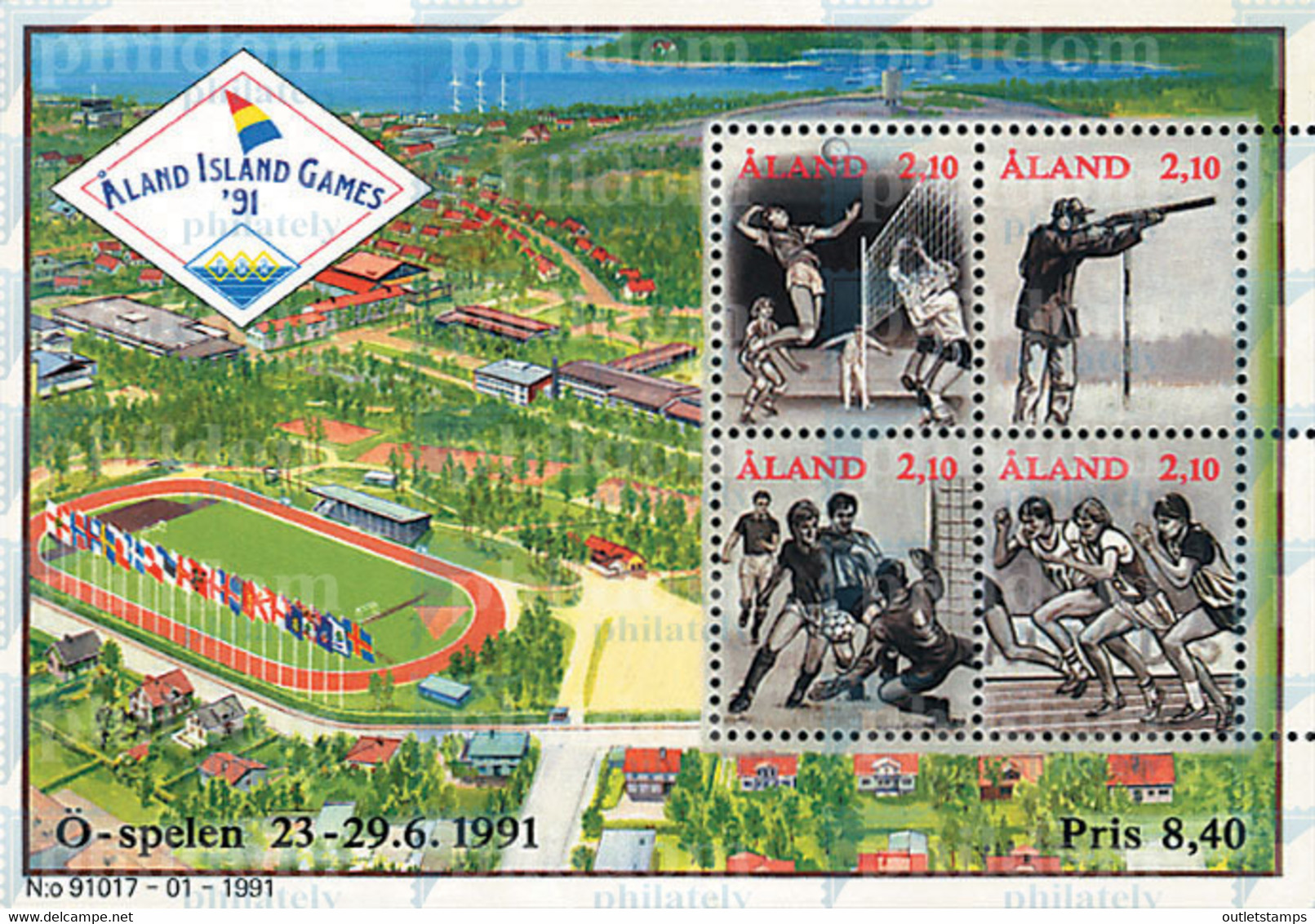 93365 MNH ALAND 1991 JUEGOS DEPORTIVOS DE LA ISLA DE ALAND - Volleybal