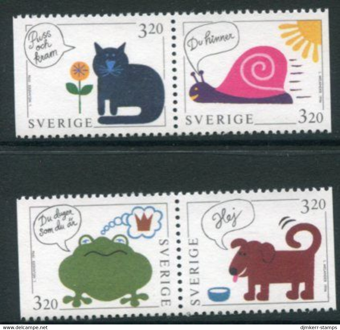 SWEDEN 1994 Greetings Stamps MNH / **.   Michel 1836-39 - Neufs