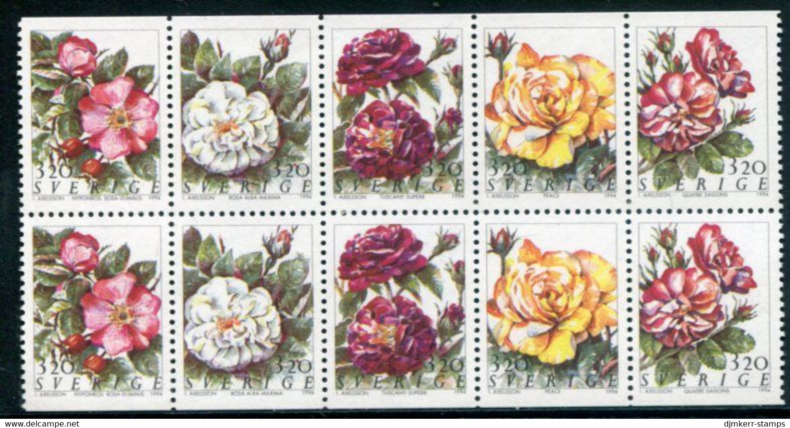 SWEDEN 1994 Roses MNH / **.   Michel 1823-27 - Neufs