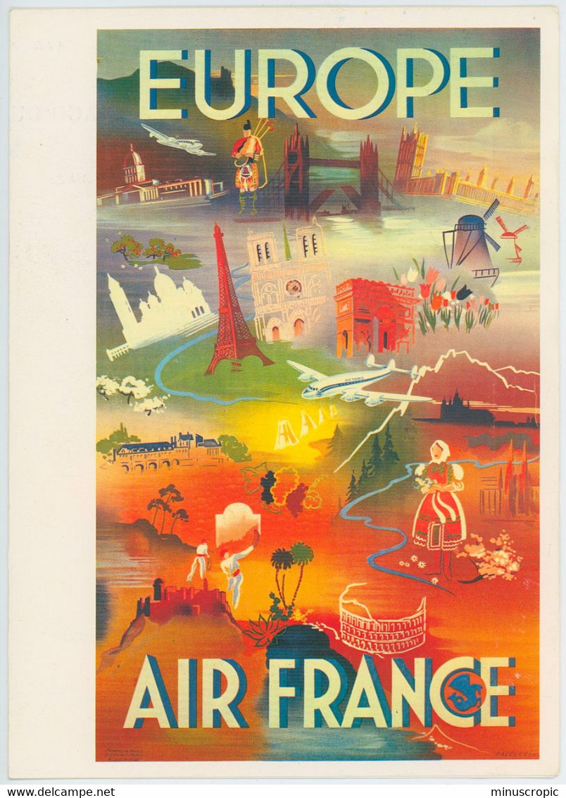 Un Menu Air France - Santiago Du Chili - Paris - Menu Kaarten