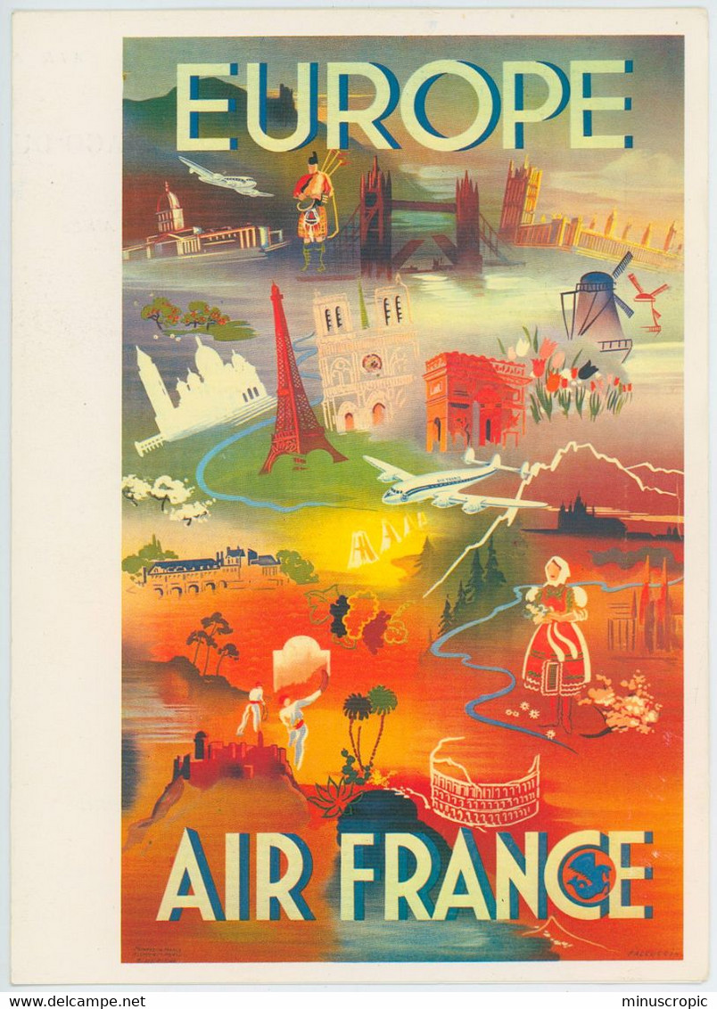 Un Menu Air France - Santiago Du Chili - Paris - Menu Cards