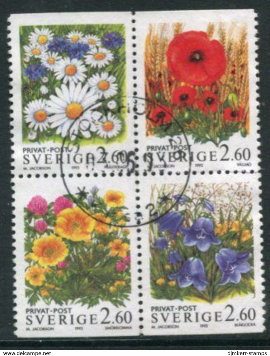 SWEDEN 1993 Summer Flowers  Used.   Michel 1785-88 - Used Stamps
