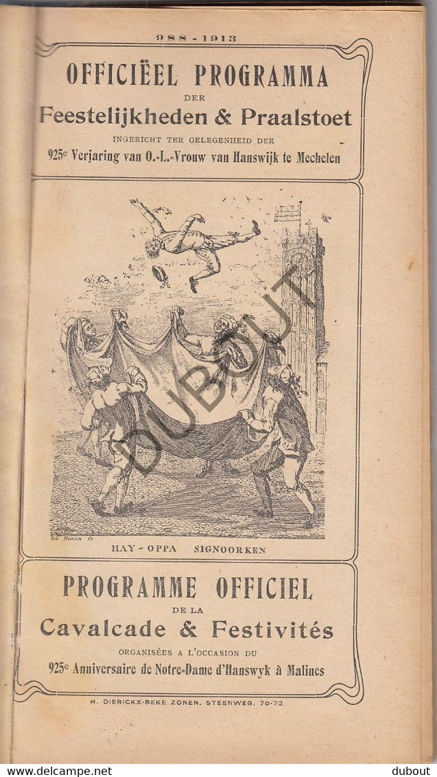 Mechelen - Programma Praalstoet - 1913 (V1294) - Antique