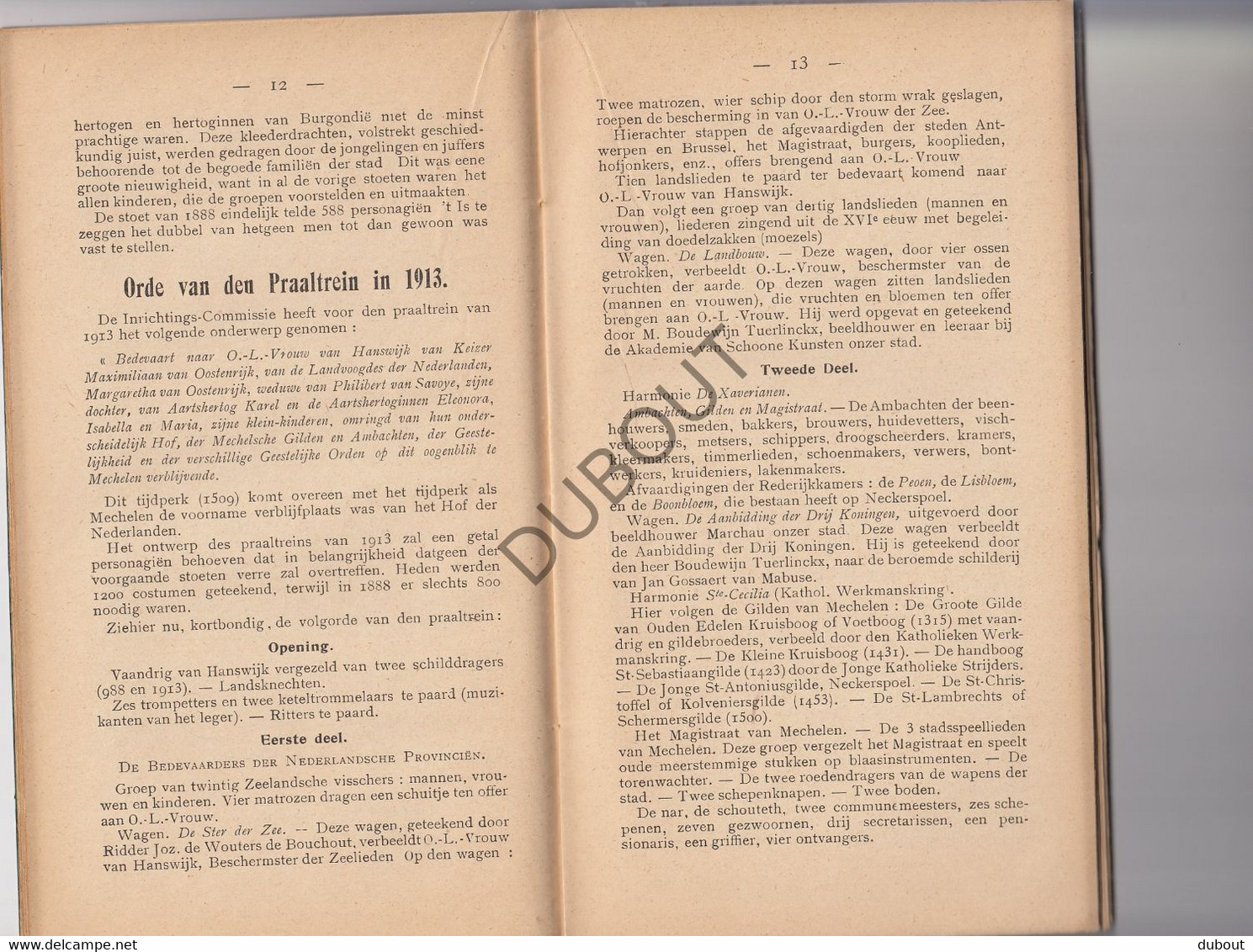 Mechelen - Programma Praalstoet - 1913 (V1294) - Vecchi