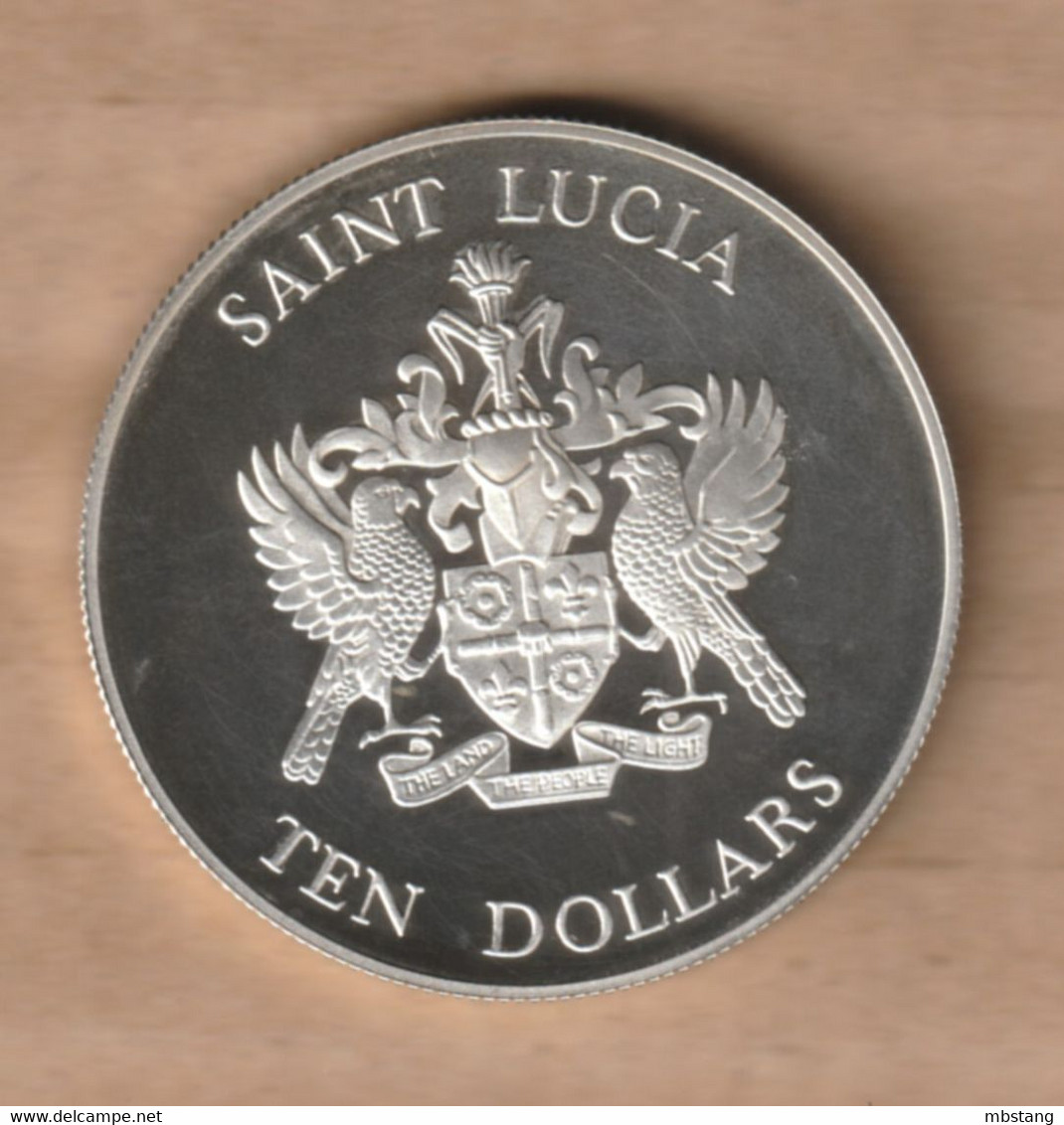 SANTA LUCÍA  10 Dollars (Battle Of The Saints;  (1982) Silver (.925) • 28.28 G • ⌀ 38.8 Mm KM# 12a - East Caribbean Territories