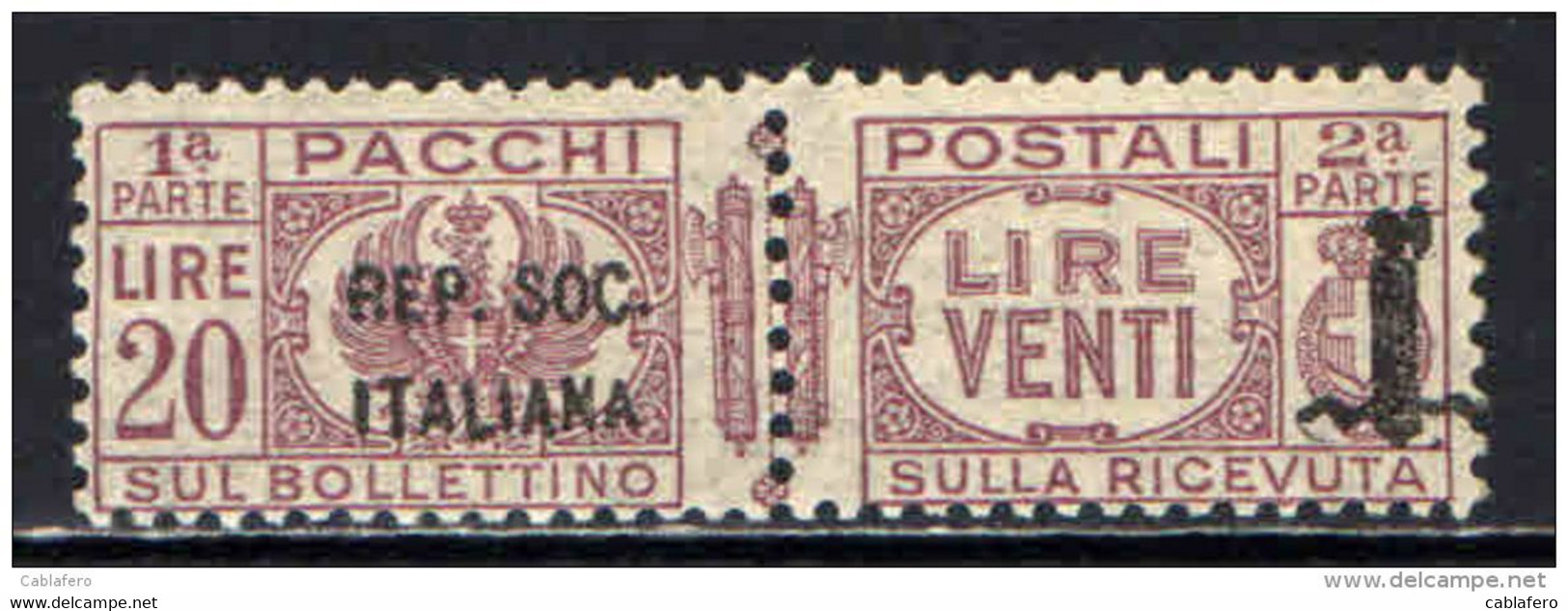 ITALIA RSI - 1944 - PACCHI POSTALI - VALORE DA 20 LIRE - MNH - Colis-postaux