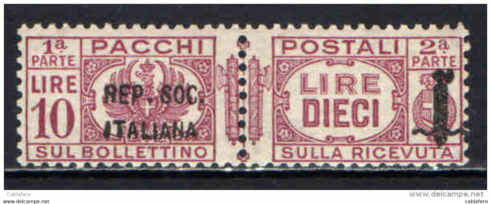 ITALIA RSI - 1944 - PACCHI POSTALI - VALORE DA 10 LIRE - MNH - Pacchi Postali