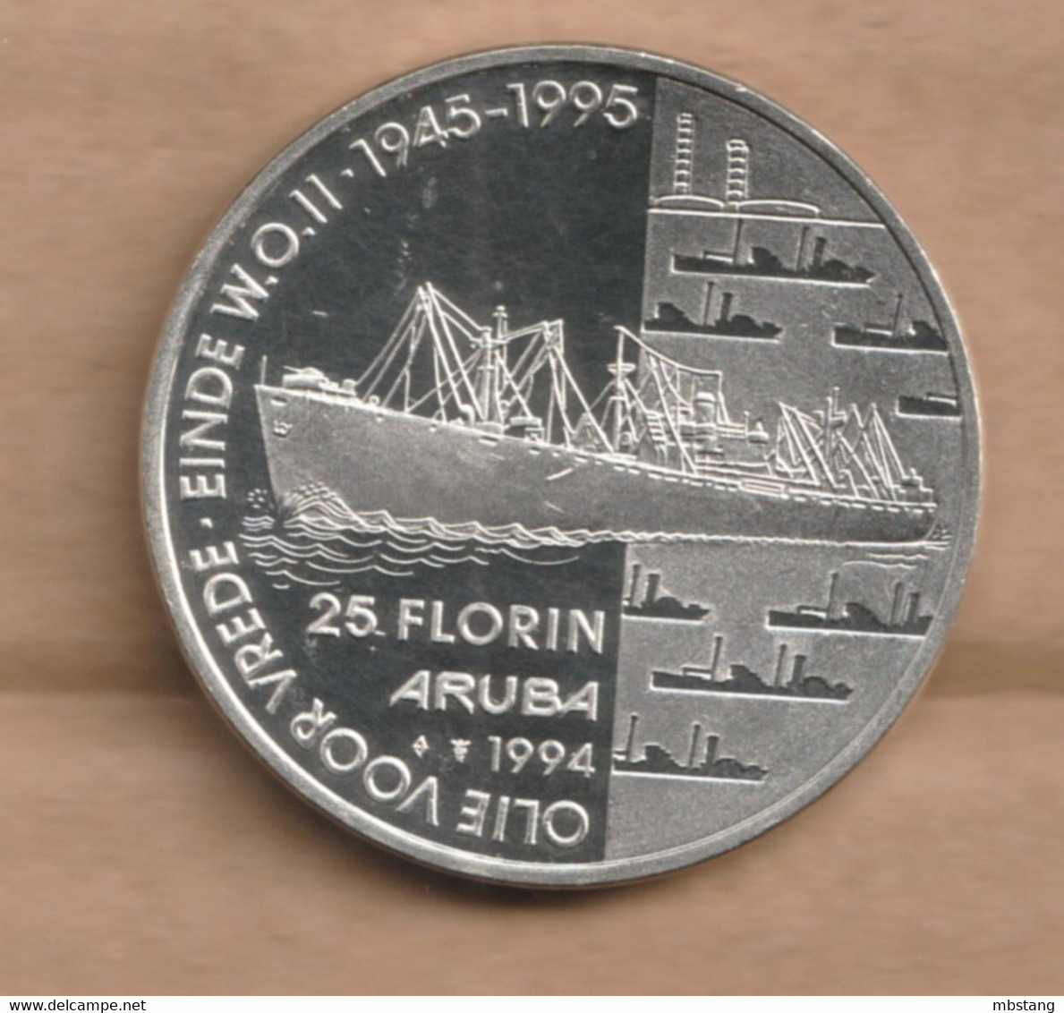 ARUBA  25 Florin -  (Oil For Peace) 1994 Silver (.925) • 25 G • ⌀ 38 Mm KM# 11 - Netherland Antilles