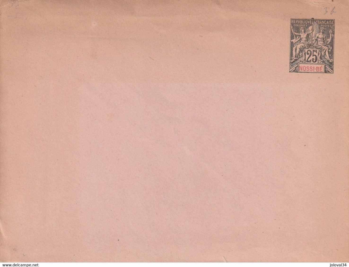 NOSSI BE - Entier Postal Type Sage 25 C Noir   - Neuf  - Enveloppe Format 14,5 X 11 Cm - Rabat  Collé - Storia Postale