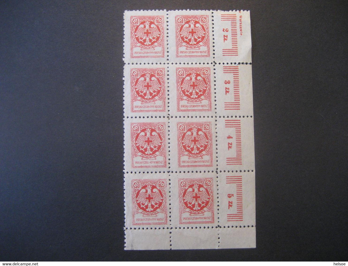 Polen Steuermarken- Polski Czerwony Krzyz 10 Gr, Rot Kreuz Gebühr 1932 Eckrandstück Postfrisch - Revenue Stamps