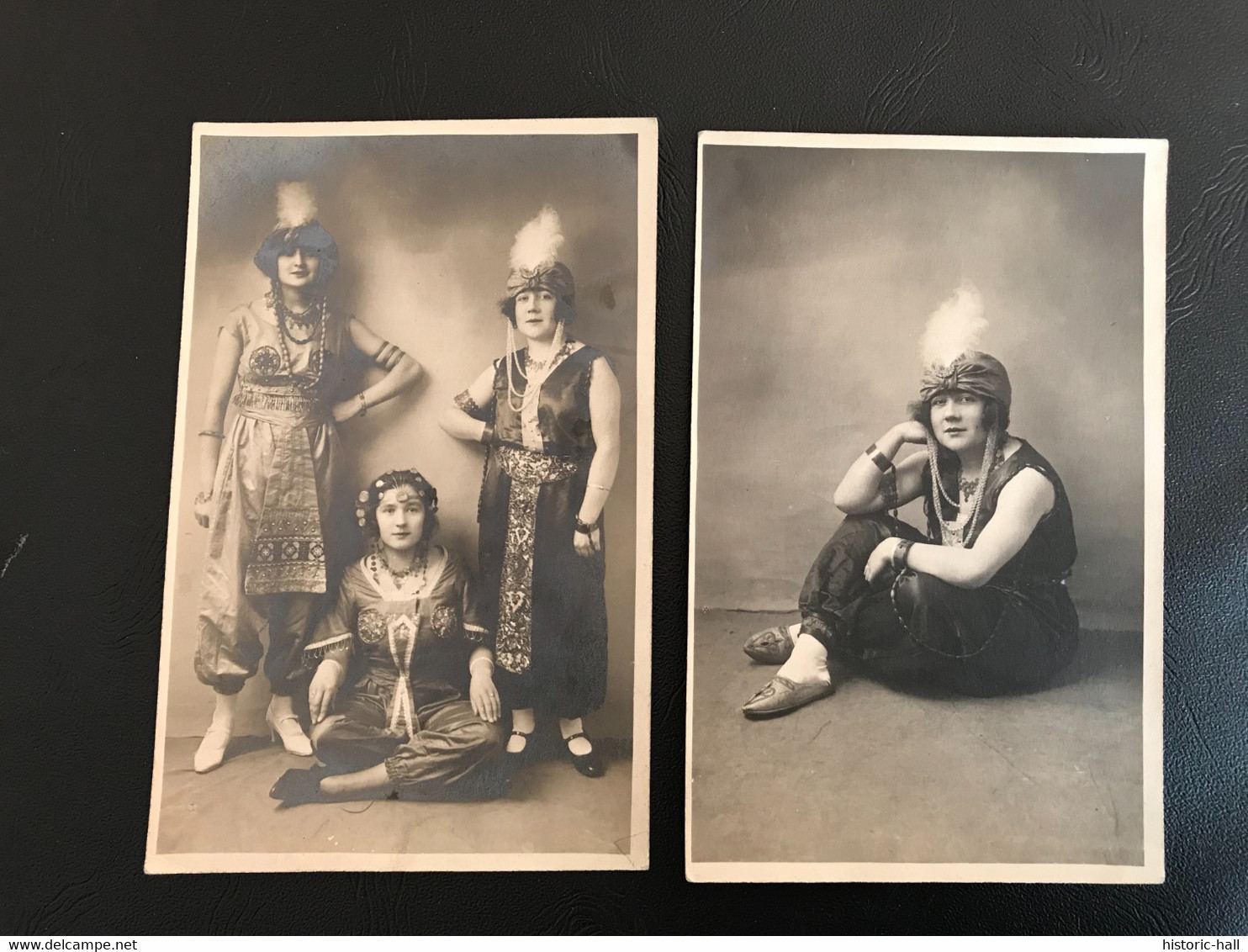 2x Carte Photo - 1924 -  Studio GRANVILLE (Manche) Carnaval Demoiselles Indiennes - Carnaval