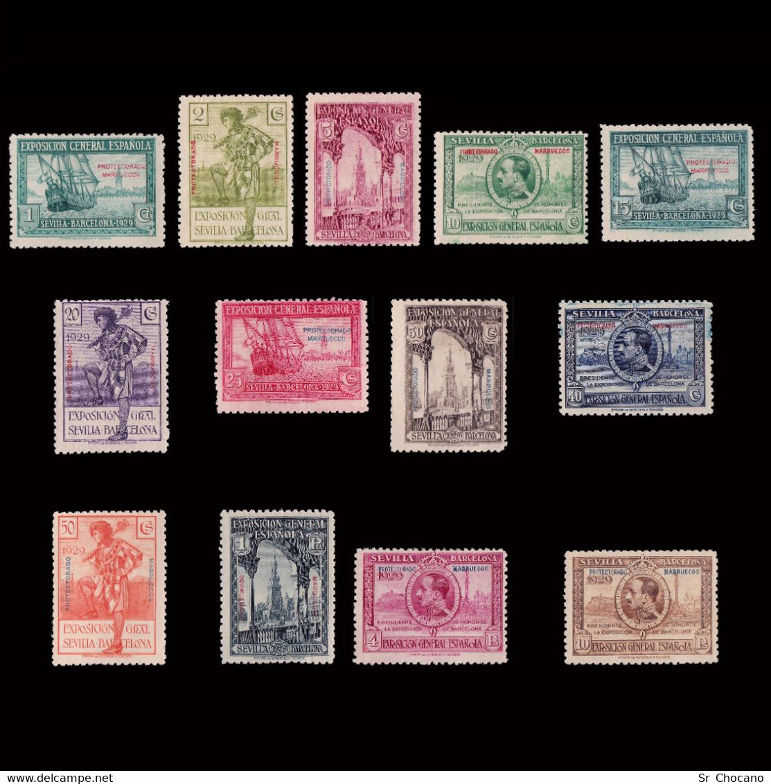 España.MARRUECOS.1929.Expo Sevilla Barcelona.Serie.MH-MNH.Edifil 119-131 - Marruecos Español