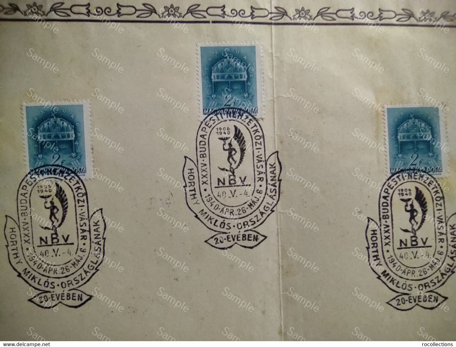 Hungary 3x Postage Stamps Magyar Kir Post HORTHY MIKLOS XXXV Budapesti Nemzetkozi Vasar 1940 - Autres & Non Classés