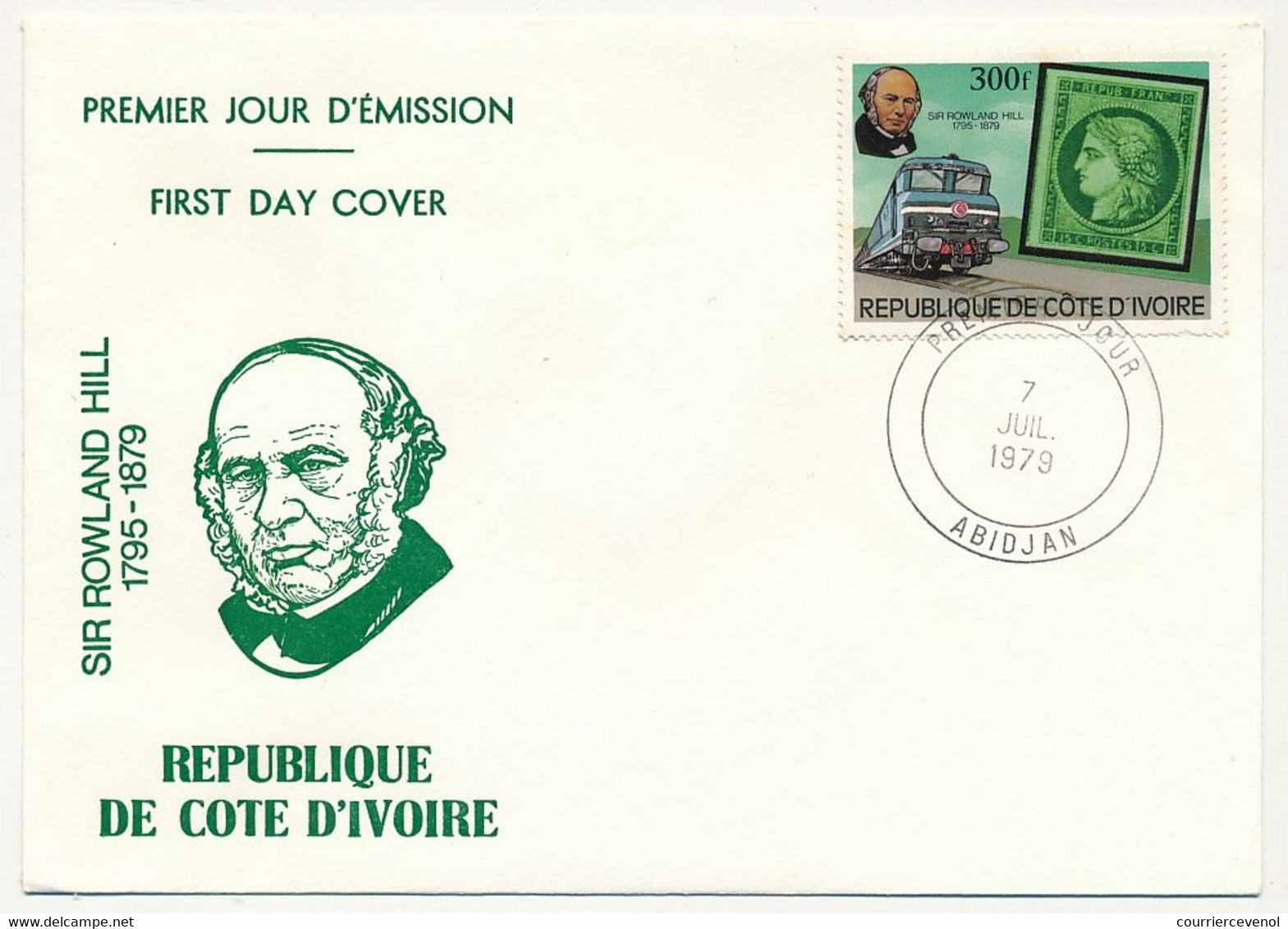 CÔTE D'IVOIRE - 3 Env FDC - 3 Val Sir Rowland Hill - 7 Juillet 1979 - Abidjan - Ivory Coast (1960-...)