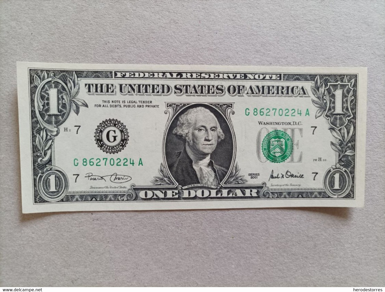 Billete De Estados Unidos De 1 Dólar, Sin Circular/plancha - Te Identificeren