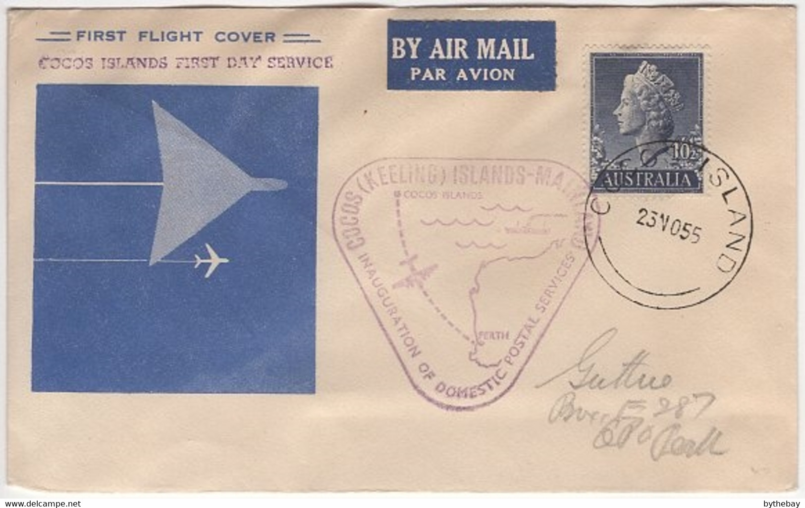 Australia To Cocos Keeling Islands 1955 First Flight - First Flight Covers