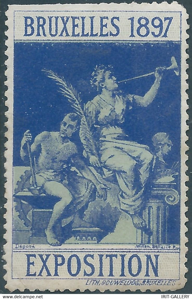 Belgium - Belgique,1897 Brussels / Brussels Exhibition POSTER STAMP. Hinged - 1894 – Antwerpen (België)