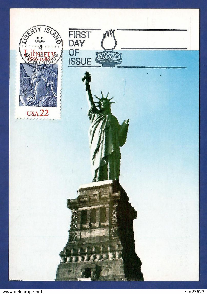 Vereinigte Staaten / USA 1986  Mi.Nr. 1841 , Liberté / Liberty - Maximum Card - First Day Of Issue  4 JUL 1986 - Maximum Cards
