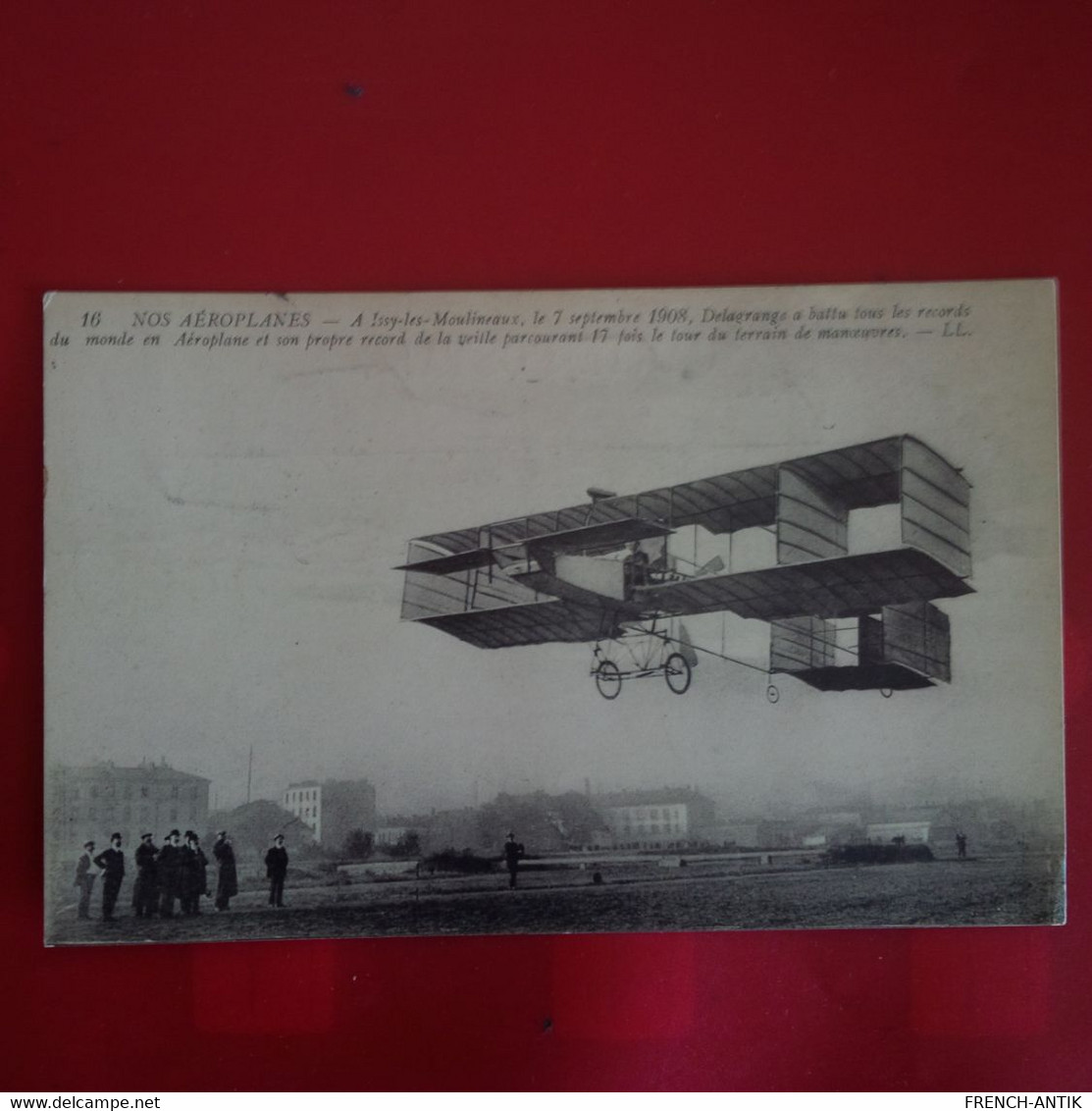 NOS AEROPLANE ISSY LES MOULINEAU DELAGRANGE VIGNETTE VERSO REIMS 1909 - Otros & Sin Clasificación