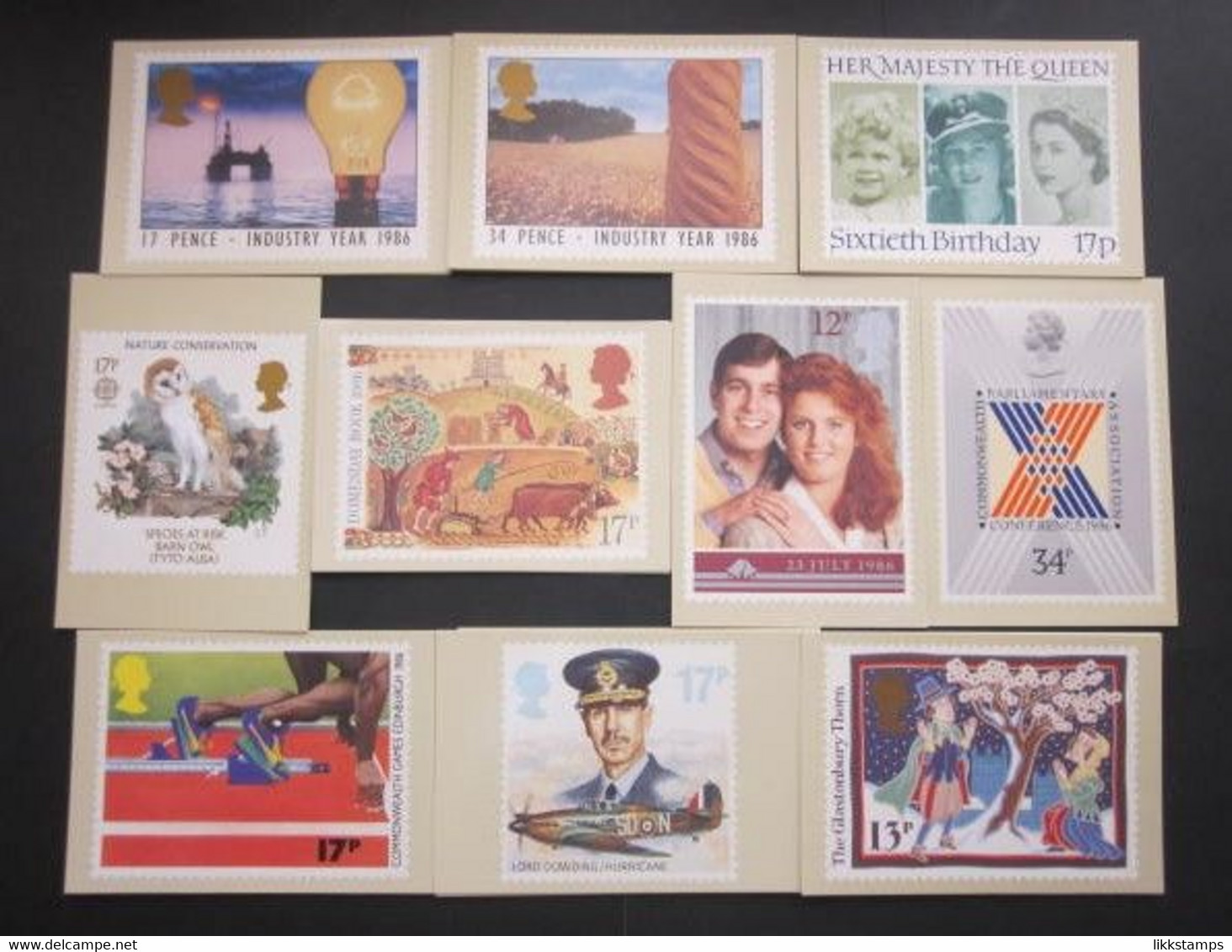 1986 THE COMPLETE YEAR SET OF P.H.Q. CARDS UNUSED. ISSUE Nos. 89 To 98 (B) #00806 - Cartes PHQ