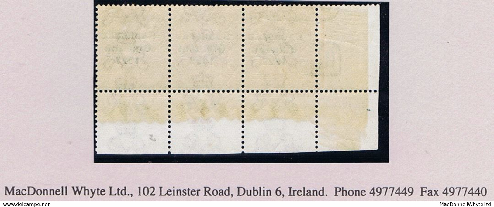 Ireland 1922-23 Thom Saorstat 2d Die 2 Control T22 Perf Corner Strip Of 3 Mint Unmounted, Overprint Plate 2, - Storia Postale