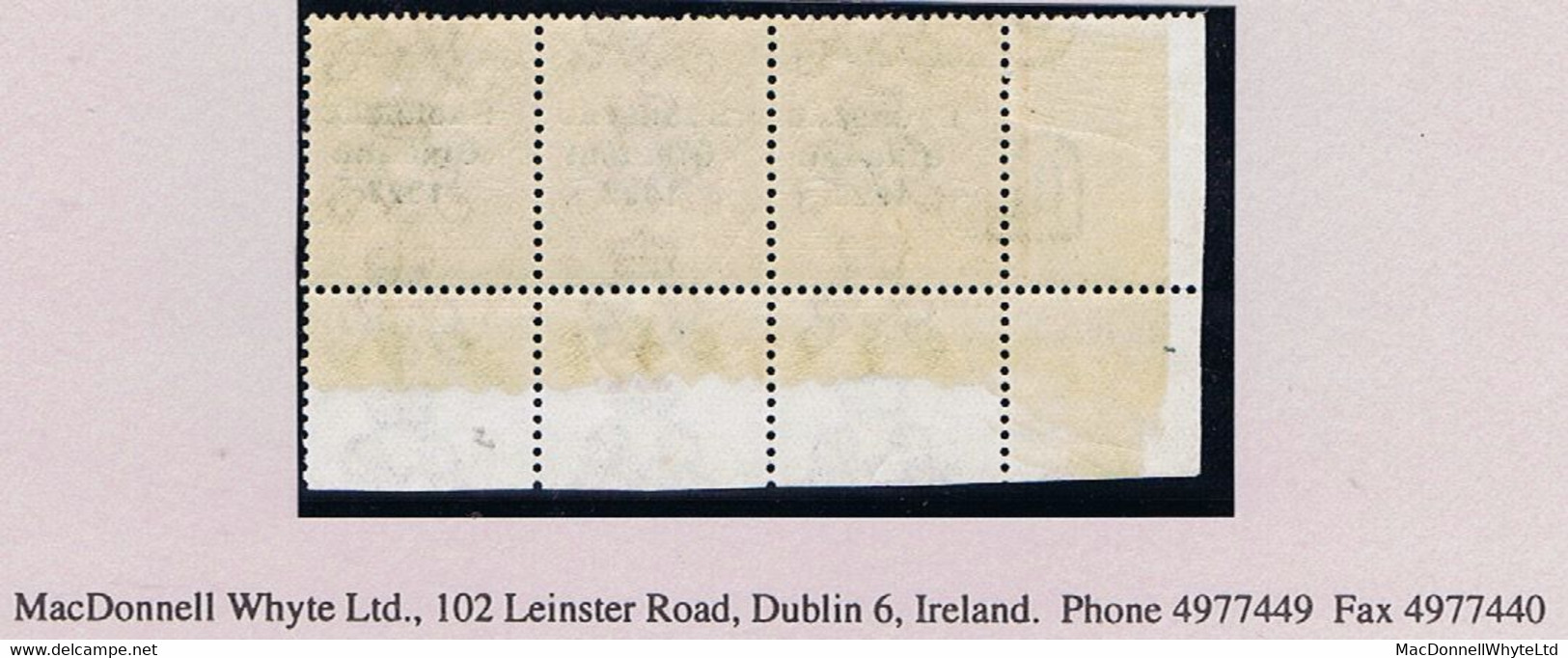 Ireland 1922-23 Thom Saorstat 2d Die 2 Control T22 Perf Corner Strip Of 3 Mint Unmounted, Overprint Plate 2, - Brieven En Documenten