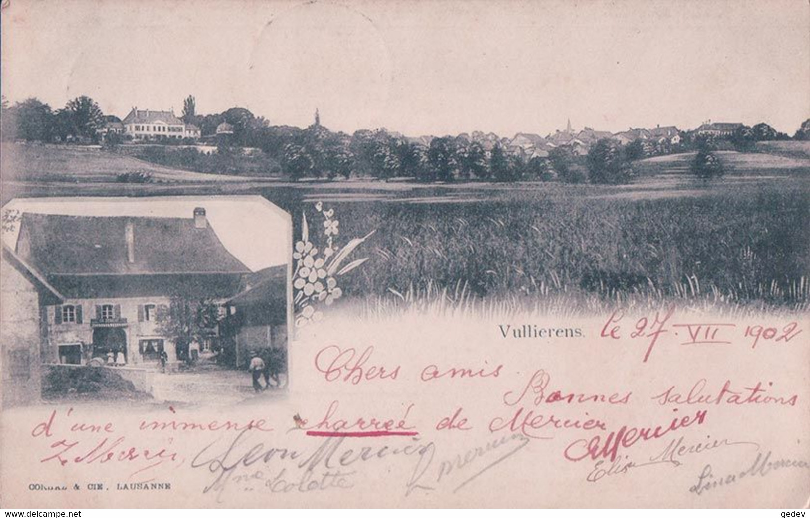 Vullierens, Epicerie Ch. Demont (27.7.1902) - Vullierens