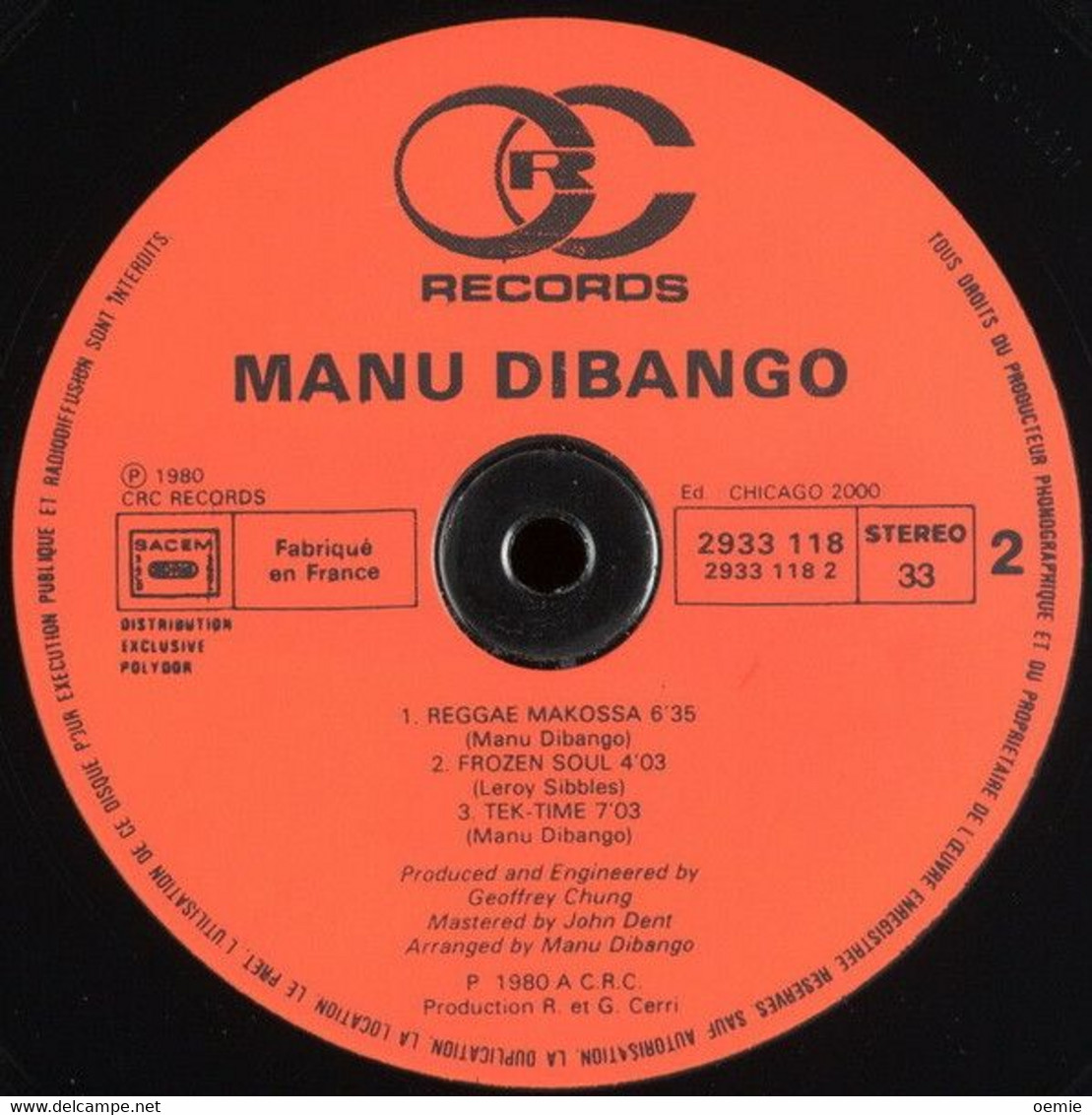 MANU DIBANGO  ° GONE CLEAR - 45 T - Maxi-Single