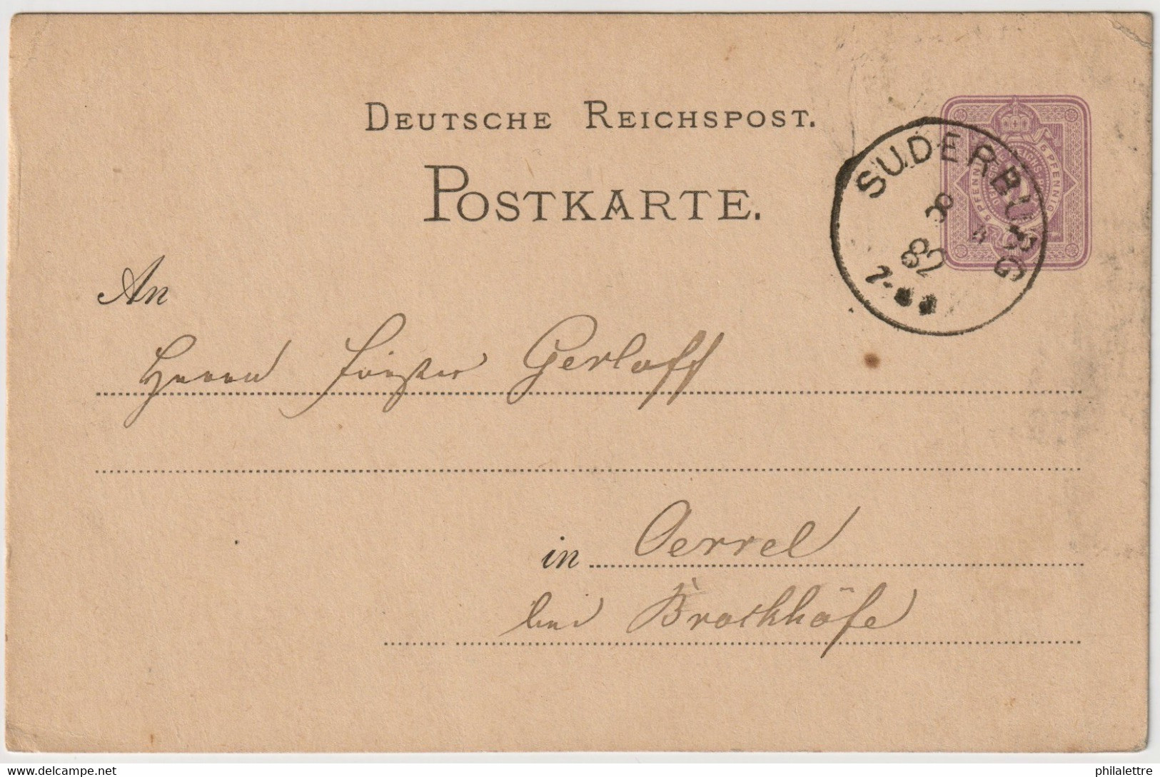 ALLEMAGNE / DEUTSCHLAND - 1882 Einkreisstempel "SUDERBURG" Auf 5p GS Postkarte - Lettres & Documents