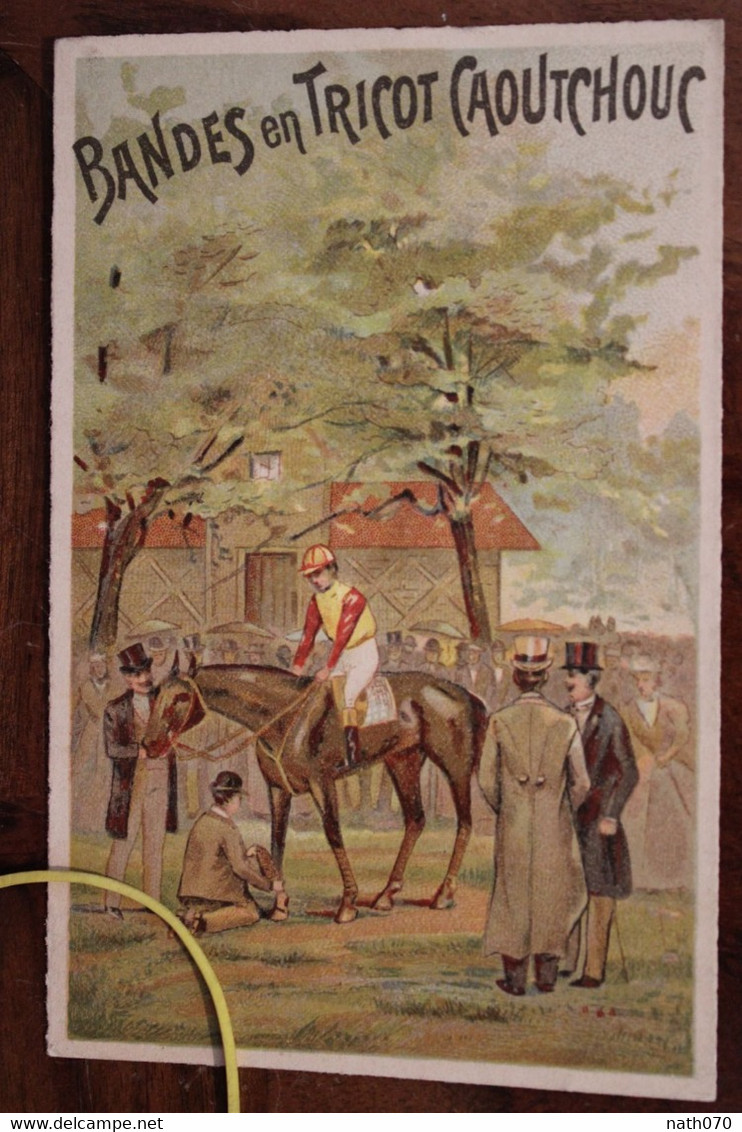 1910's CPA Ak Publicité Pub Illustrateur Bandes En Tricot En Caoutchouc Litho Hippisme Cheval Course Rare ! - Publicité