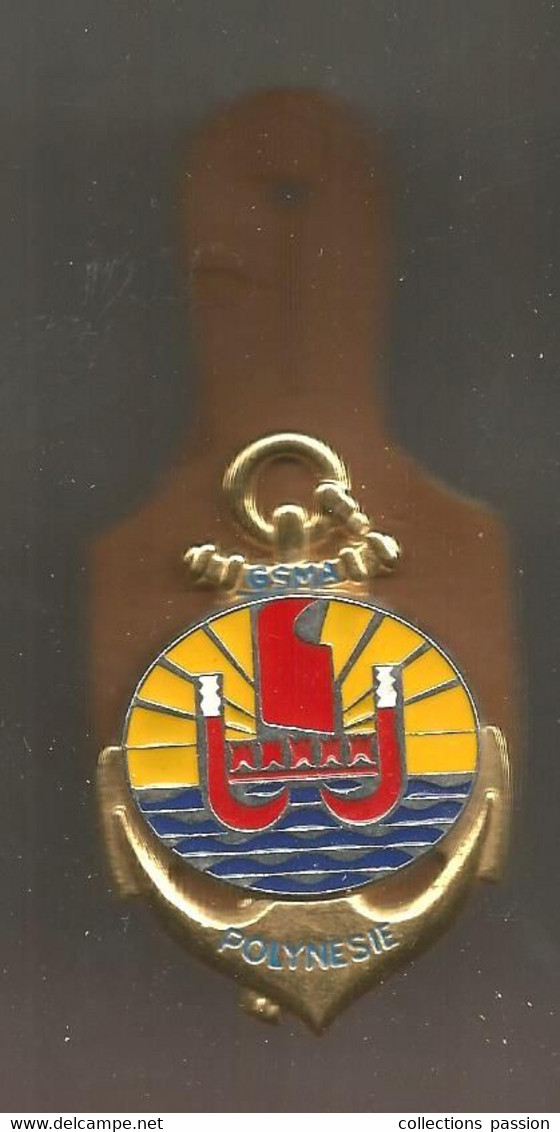 JC , G , Militaria ,  Insigne , Pucelle , GSMA POLYNESIE , G 4379 , Frais Fr 3.35 E - Marine