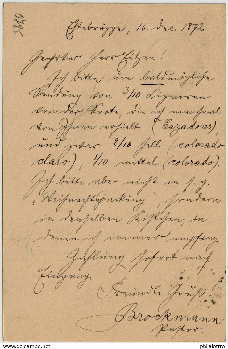 ALLEMAGNE / DEUTSCHLAND - 1892 Einkreisstempel "ESTEBRÜGGE" Auf 5p GS Postkarte - Brieven En Documenten