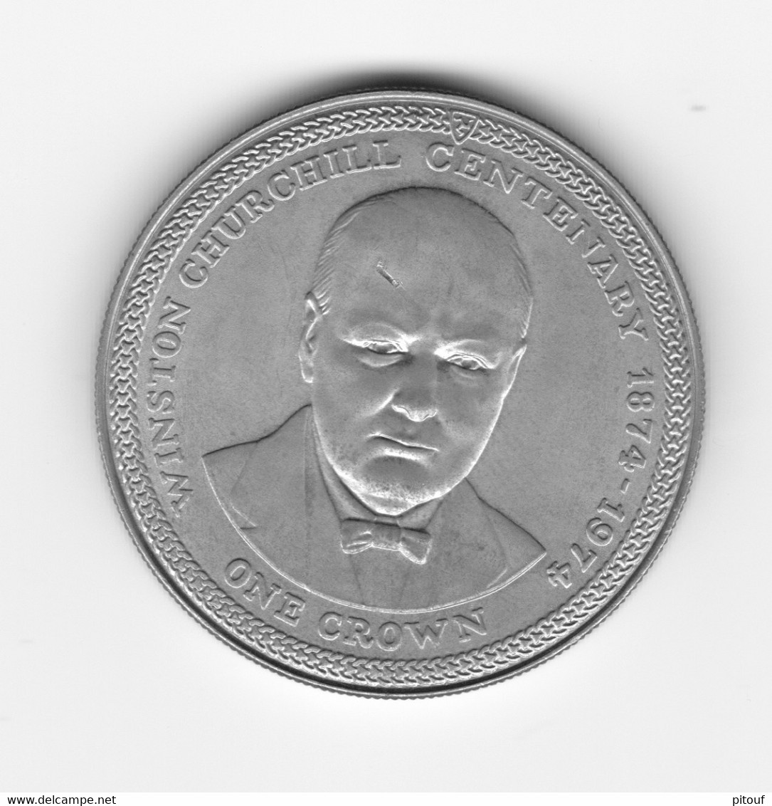 1 Couronne 1974 Ile De Man  Centenaire De La Naissance De Winston Churchill UNC - Isle Of Man