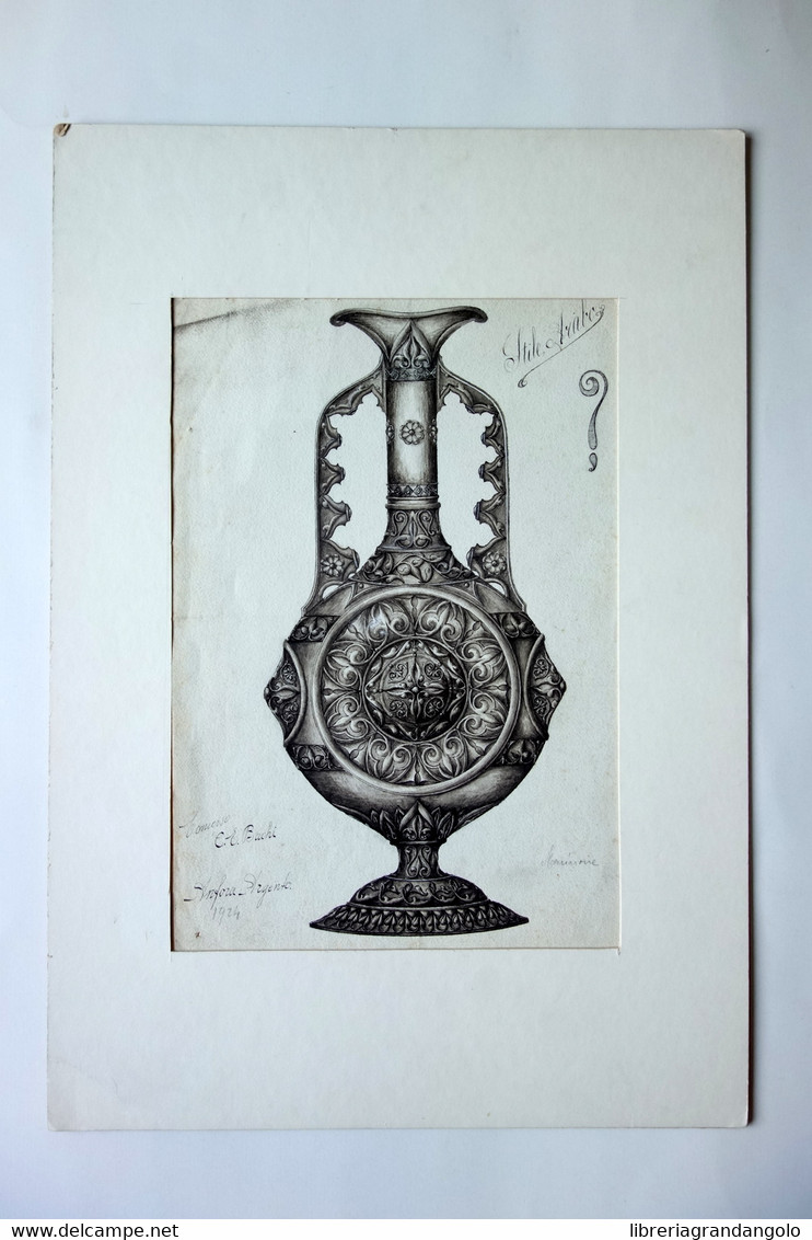 Anfora D'Argento Tecnica Mista Acquarello Inchiostro E. S. Bianchi 1924 - Dessins