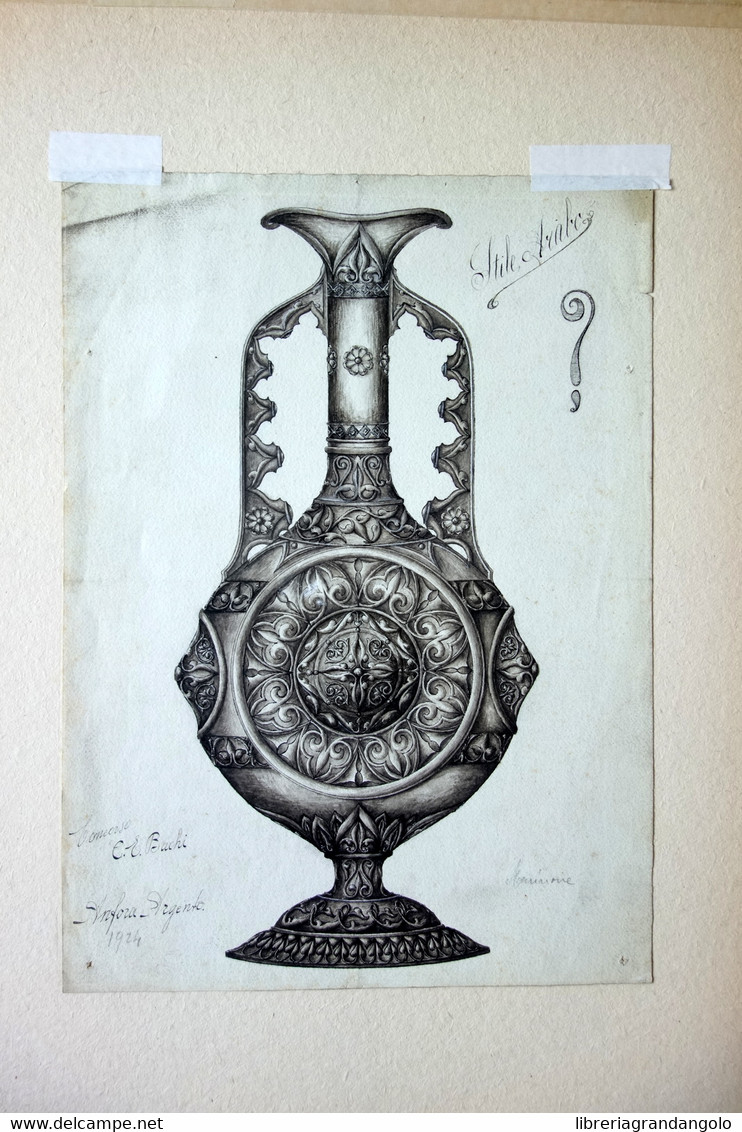 Anfora D'Argento Tecnica Mista Acquarello Inchiostro E. S. Bianchi 1924 - Dessins