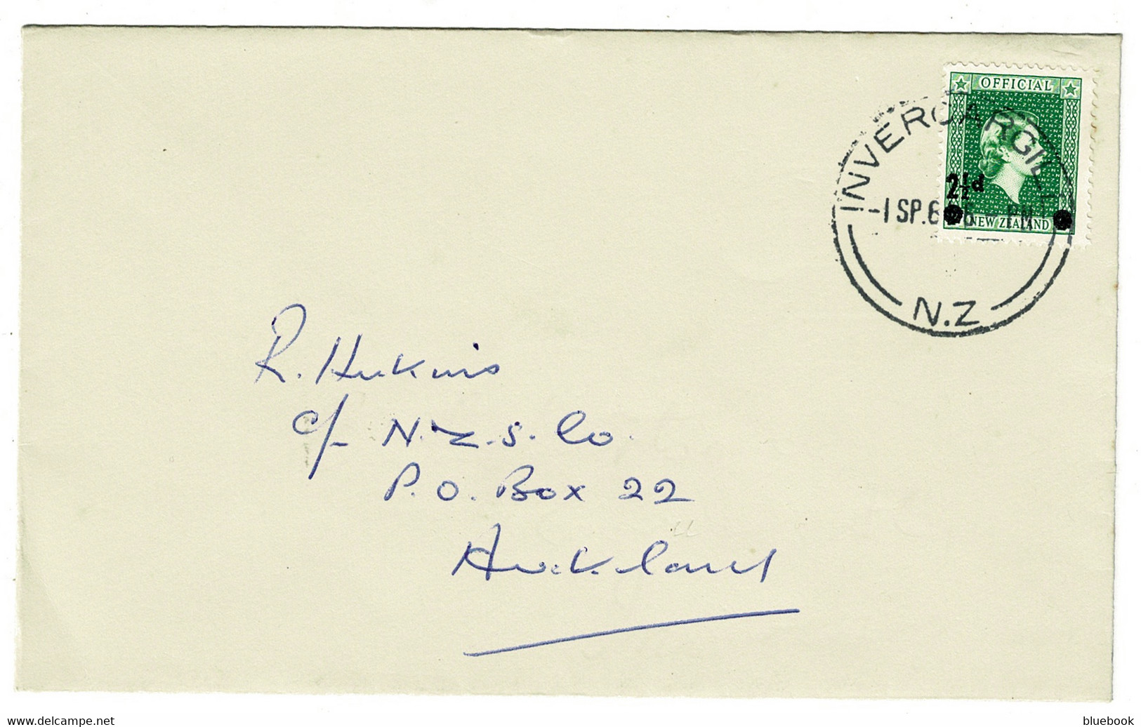 Ref 1553 -  1961 New Zealand FDC First Day Cover - 2 1/2d Official Opt - Invercargill Cancel - Private Use Of Official - Lettres & Documents