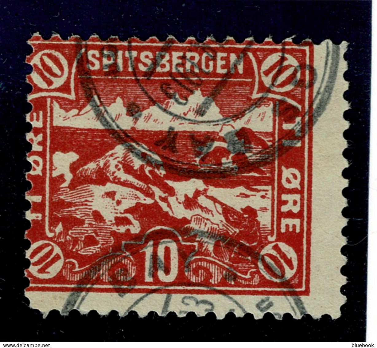 Ref 1544 - Scarce Spitsbergen Local Post 10 Ore - Used Stamp - Norway - Emissions Locales