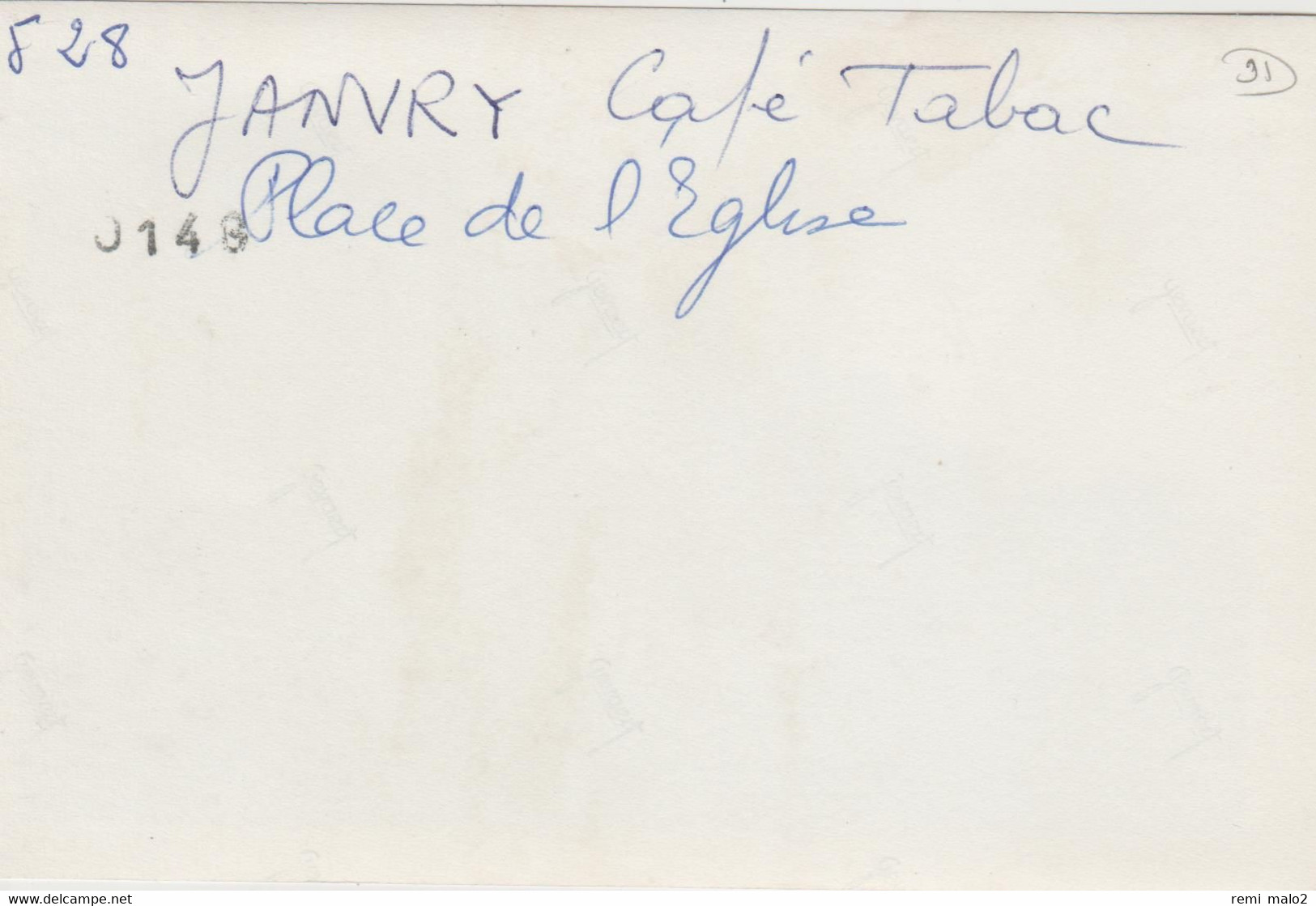 CARTE PHOTO   JANVRY 91  Café Tabac Place De L'église - Autres & Non Classés