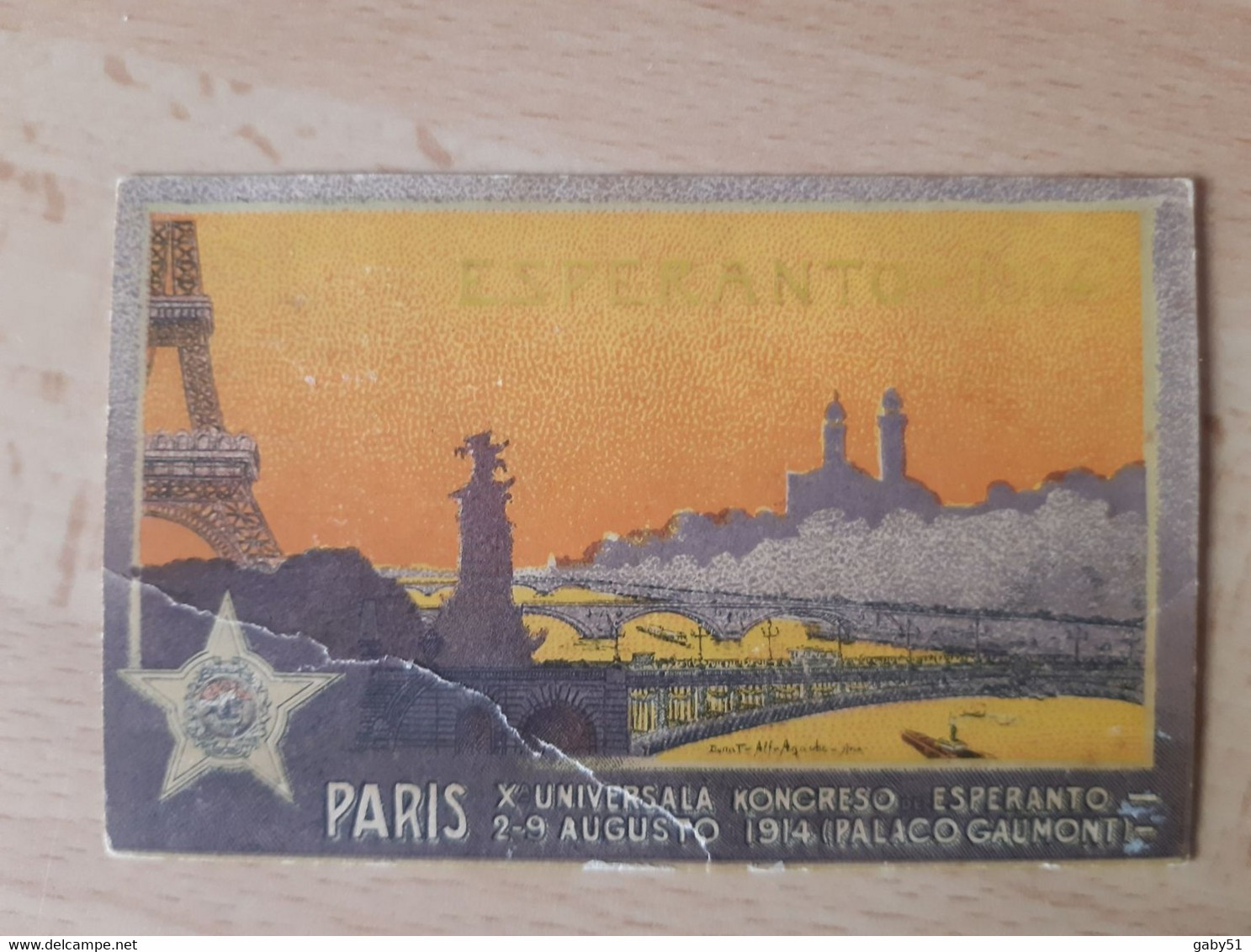 ESPERANTO Paris Congrès 1914 Palais Gaumont, Fragment ; CP 06CP 06 - Esperanto