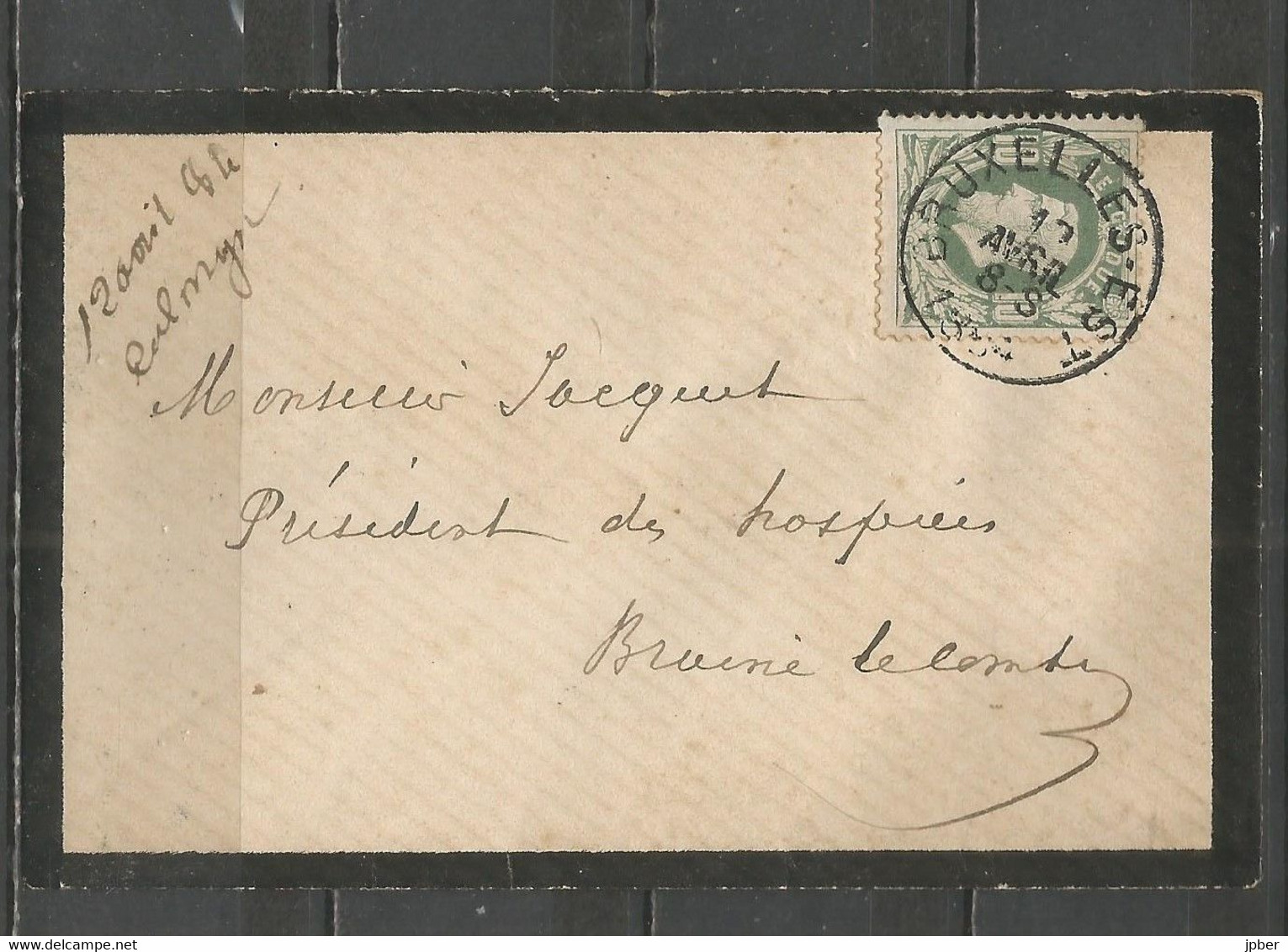 Belgique - Emission 1869-83 - N°30 Sur Enveloppe Obl. BRUXELLES-EST Vers Braine-le-Comte 12/4/1884 - 1869-1883 Leopold II