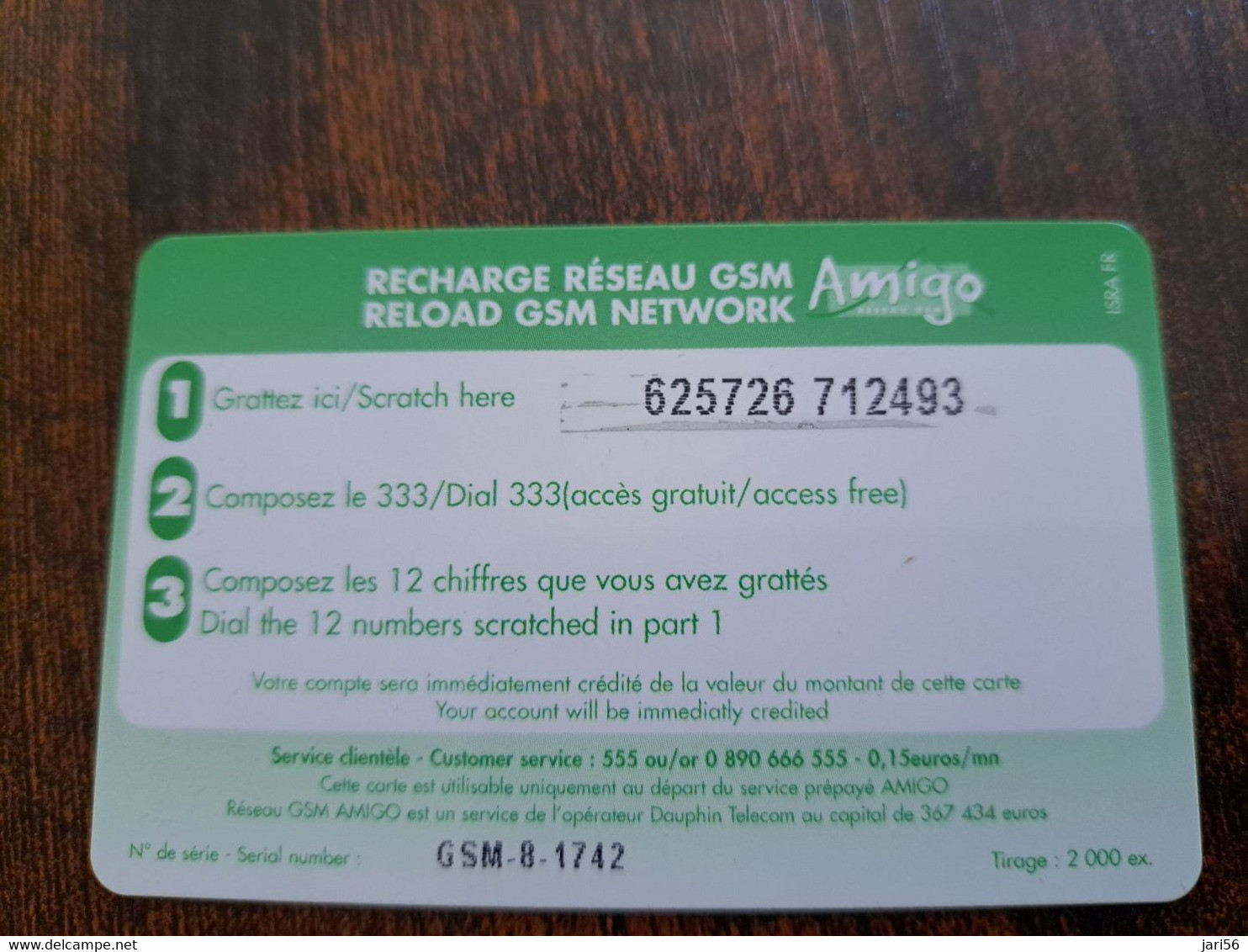 Caribbean Phonecard   GSM / €10,-St Martin French Caribbean AMIGO No 8 **10156** - Antilles (French)